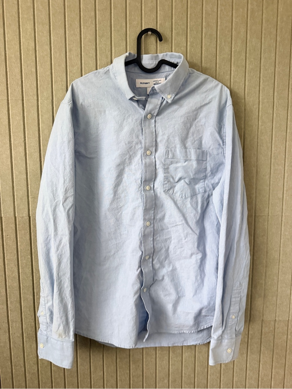 Old Navy Light Blue Men's Button-Down Shirt with Chest Pocket